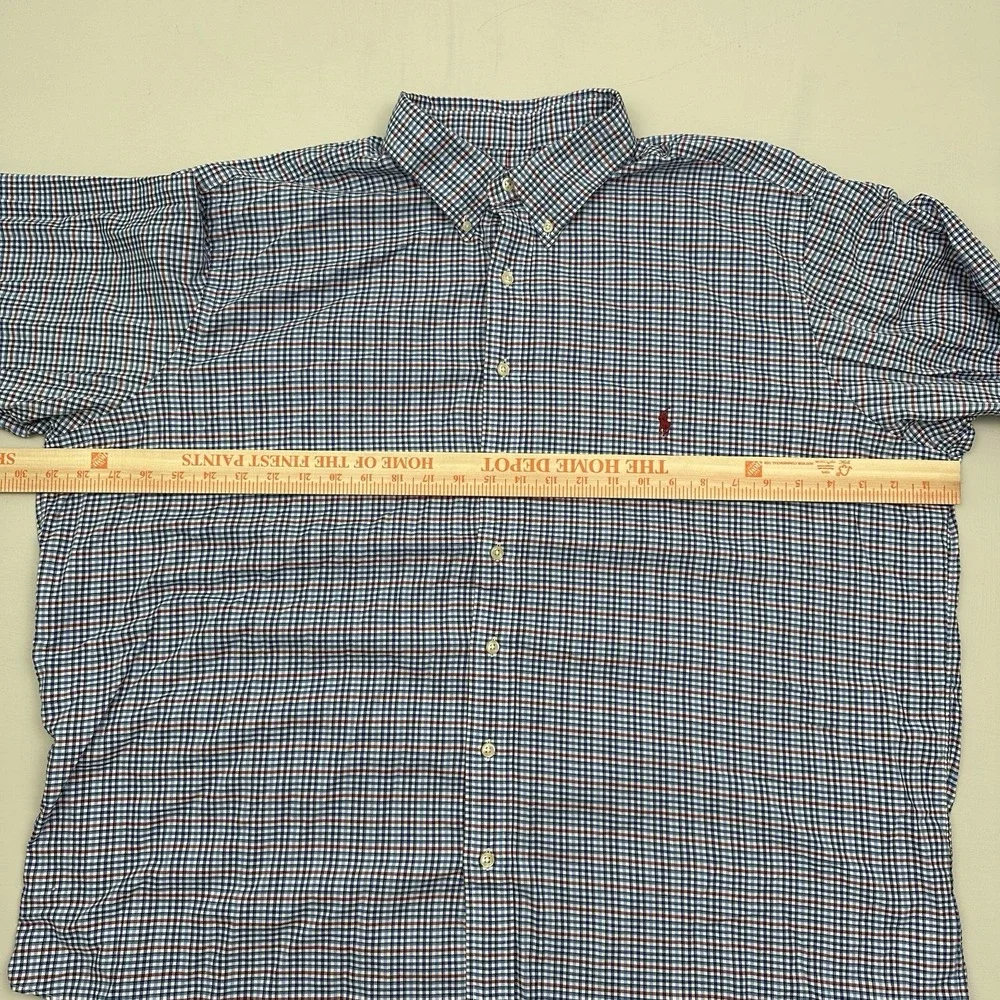 Lot of 3 Polo Ralph Lauren Button Down Dress Shirt Men 2XB Big Blue Plaid Stripe